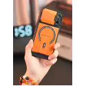 Classic Full Lens Protection Orange Color Fold Stand Magnetic Phone Cases For iPhone