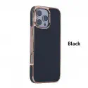 Luxury Business Plating Frame Leather Magnetic Phone Case For iPhone