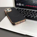 Luxury Business Plating Frame Leather Magnetic Phone Case For iPhone