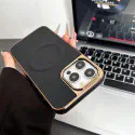 Luxury Business Plating Frame Leather Magnetic Phone Case For iPhone