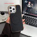 Luxury Business Plating Frame Leather Magnetic Phone Case For iPhone