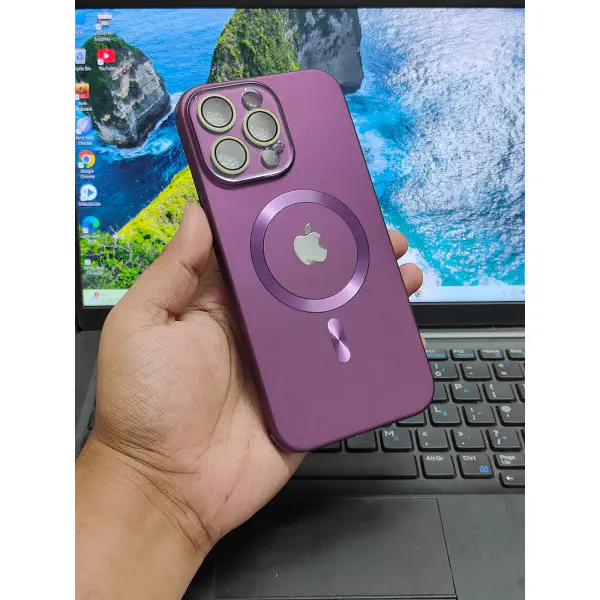 Stylish Purple Colour Magsafe Supported Case for iPhone