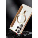 Electroplated Transparent Leather Magsafe Case for Samsung