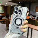 Silver Luxury Magnetic Absorption Glitter Ring Holder Clear Soft Case for iPhone