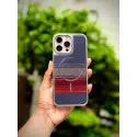 Luxo Brand Carbon Fiber Striped Electroplated Silver Magnetic Case For iPhone