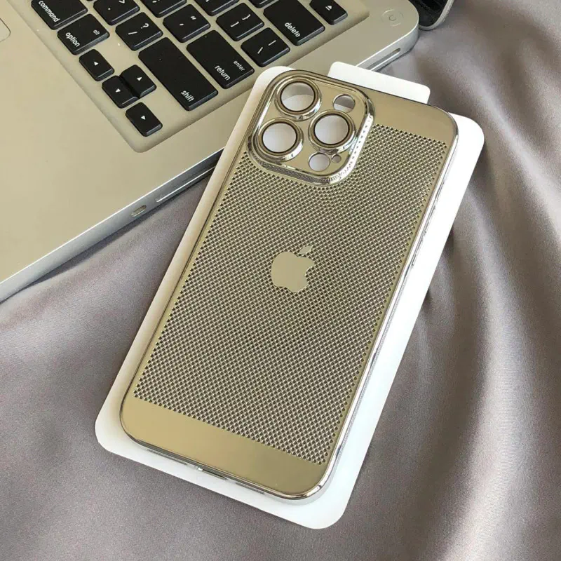 Luxury Poly Carbonate Gold Plating Heat Dissipation With Camera Lens Protection Case For iPhone