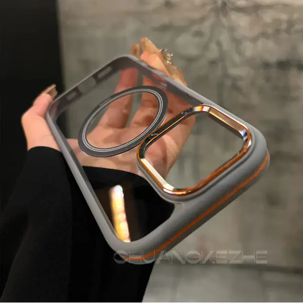 Metal Lens Frame Magnetic Phone Case for iPhone