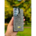  Premium Full Stone Camera Stand Silicone Phone Case for Samsung Galaxy