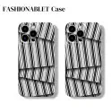 Black & White Abstract Stripe Pattern Glossy Case for iPhone