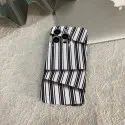 Black & White Abstract Stripe Pattern Glossy Case for iPhone