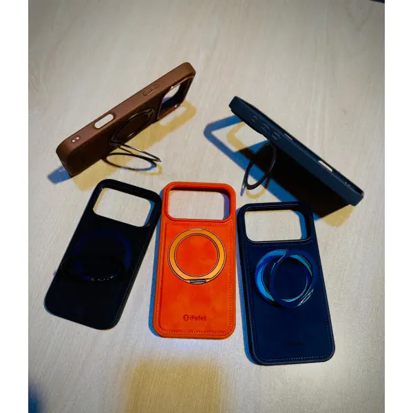 iPefet Brand PU Leather Magsafe Stand Case for iPhone