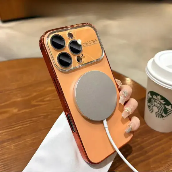 Stylish Bright Orange Auto Focus Phone Case for iPhone