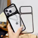 Plating Folding Glass Camera Stand Holder Phone Case For iPhone