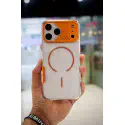 Mechanical MagSafe Lens Armor Clear Phone Case for iPhone