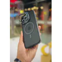 Case Pro Magsafe Magnetic Camera Glass Protector Stand Case for iPhone