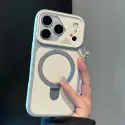 Magnetic Charging Ring Stander Full Cover Hybrid Anti-Slip Hard PC Soft TPU Phone Case for iPhone