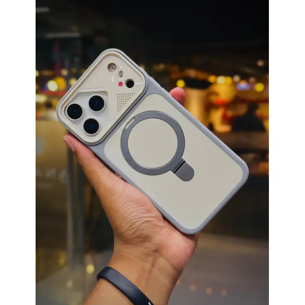 Magnetic Charging Ring Stander Full Cover Hybrid Anti-Slip Hard PC Soft TPU Phone Case for iPhone