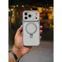 Magnetic Charging Ring Stander Full Cover Hybrid Anti-Slip Hard PC Soft TPU Phone Case for iPhone