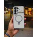 Magnetic Charging Ring Stander Full Cover Hybrid Anti-Slip Hard PC Soft TPU Phone Case for Samsung Galaxy