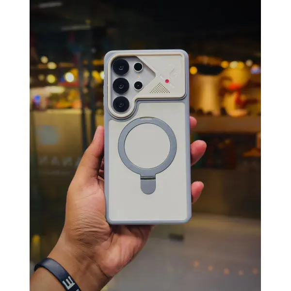Magnetic Charging Ring Stander Full Cover Hybrid Anti-Slip Hard PC Soft TPU Phone Case for Samsung Galaxy