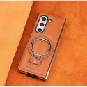For Samsung Galaxy Z Fold Magnetic Wireless Charging Leather Holder Business Phone Case Shock Resistant Protective Cover