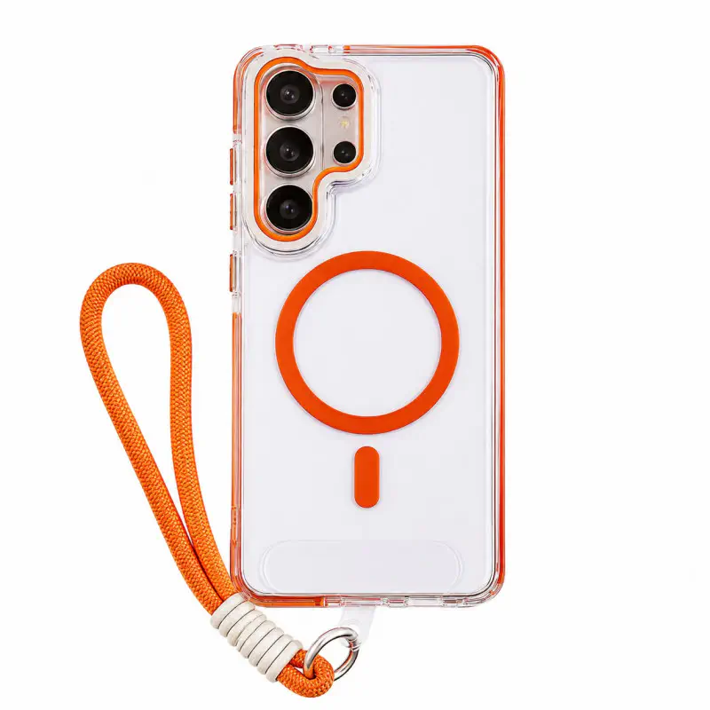 Anti Yellow Crystal Clear Camera Stand Windows Protective with Ribbon Case For Samsung Galaxy