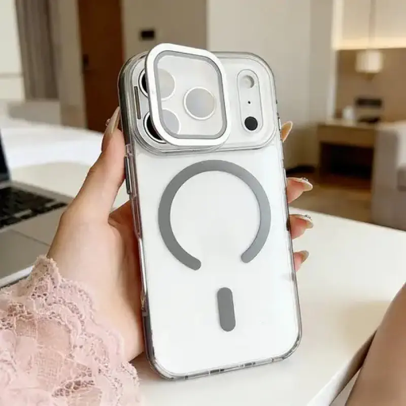 Sanptoch Clear Shockproof Magsafe Lens Stand Phone Case For iPhone