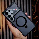 Magnetic Charging Ring Stander Full Cover Hybrid Anti-Slip Hard PC Soft TPU Phone Case for Samsung Galaxy