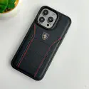 Premium Scuderia Ferrari Leather and Ferrari Prancing Horse Logo Case For iPhone