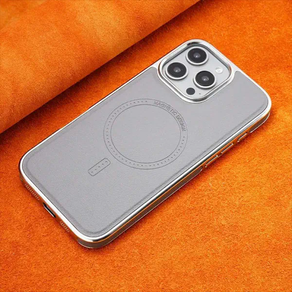 [Magsafe Compatible] Micro-Sanded Electroplated Lather Essentials Series  Casetials Series Case