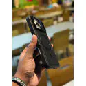 Premium PU Leather Case with Camera Glass – For iPhone