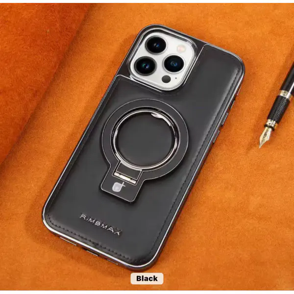 R.MBMAX Premium Leather with metal Stand case.