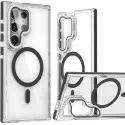 Anti Yellow Crystal Clear Camera Stand Windows Protective Case For Samsung Galaxy