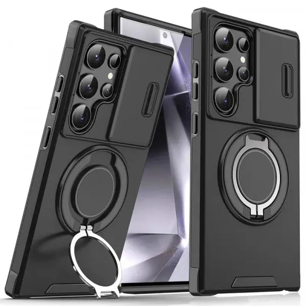 Premium Camera Slide + Ring Kickstand Case – For Samsung Galaxy Ultra