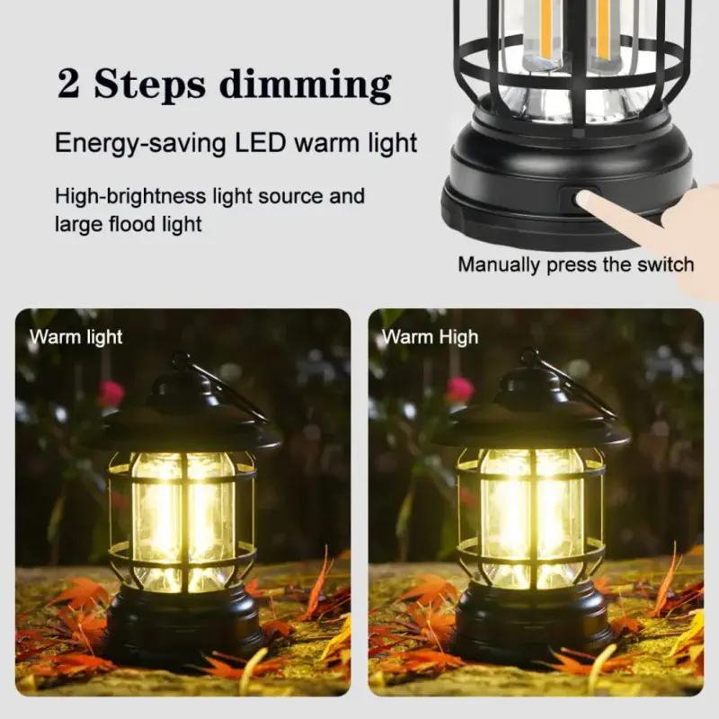 Rechargeable Retro Camping Lamp(৩ টা কালারের যে কোনো একটি পাবেন)