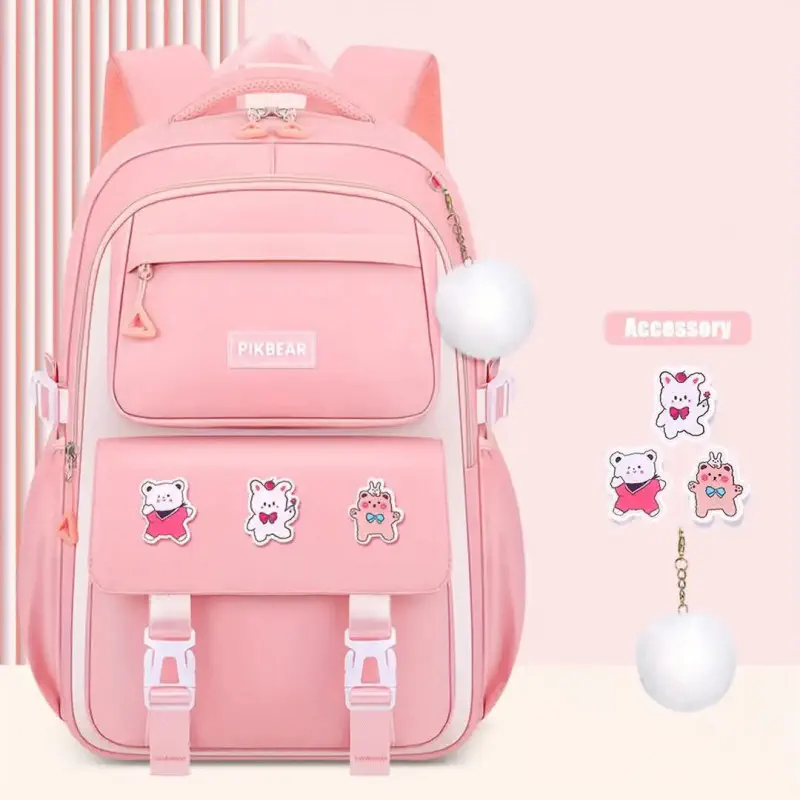 Waterproof Kids School book bag(Pink)