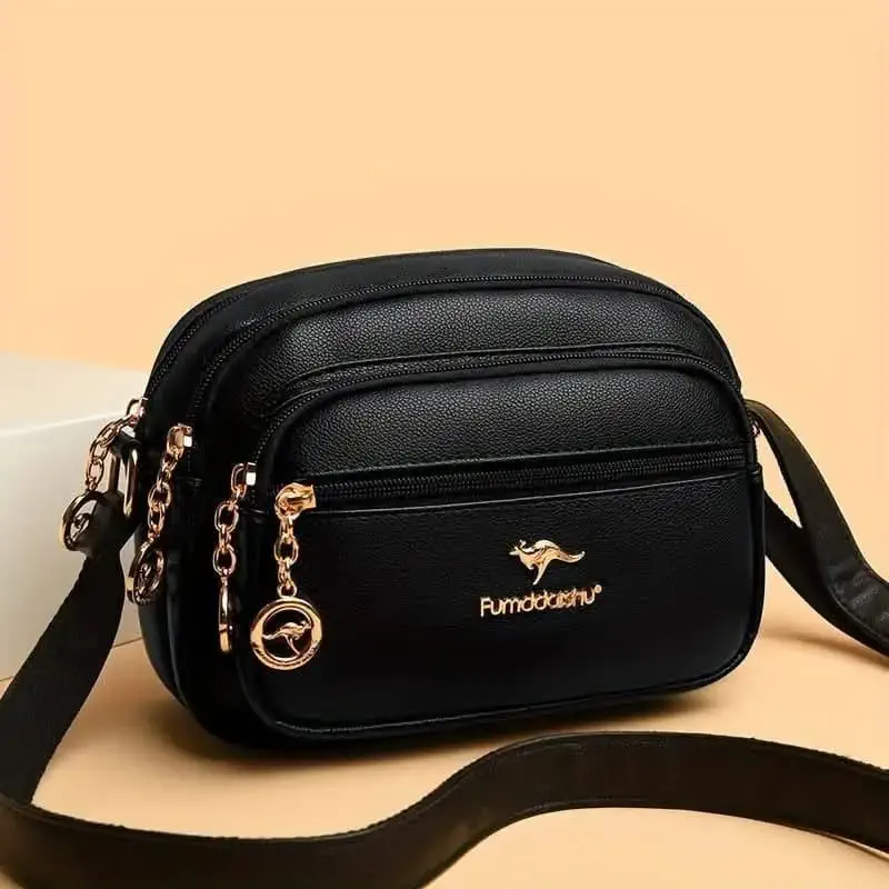 Kangaroo stylish 5 gippper Bag (black color)