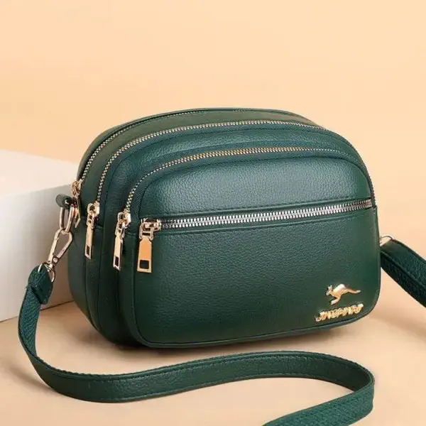 Kangaroo stylish 5 gippper Bag (Green color)