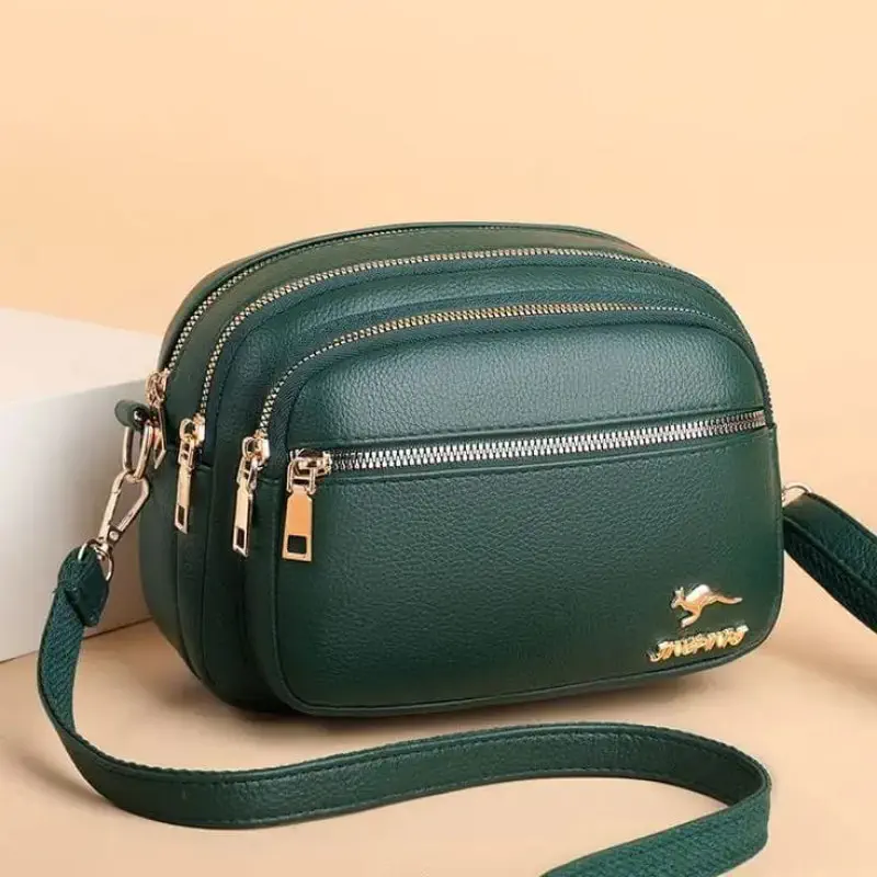 Kangaroo stylish 5 gippper Bag (Green color)