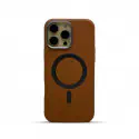Metal Camera Frame Strong Magnetic PU Leather Case For iPhone