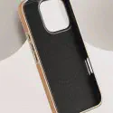 Luxury Business Plating Frame Leather Magnetic Wireless Charger Case for iPhone 13 To 16 Pro Max
