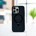 Luxury Carbon Fiber Kickstand Magsafe Case For Iphone 12 To 17 Pro Max