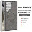 Suitable Plain Leather Electroplating Magnetic Wireless Charging Case For Samsung Galaxy Ultra Series