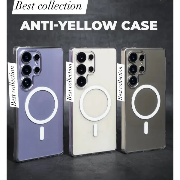 Berlia Anti Yellow Magsafe Supported Clear Transparent Case for Samsung Galaxy