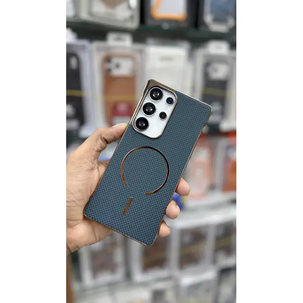 Carbon Texture Magsafe Magnetic Phone Case For Samsung Galaxy