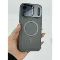 Skin Feel Shockproof PU Leather Magsafe With Camera Window Glass Case for iPhone