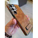 Super Finish PU Leather Kickstand Case For Samsung Galaxy