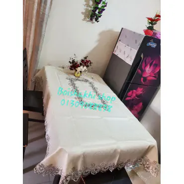 ৬ চেয়ারের জন্য প্রিমিয়াম লেস টেবিলকভার(cloth)