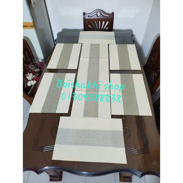 Table Runner & Placemat Set (6 Pcs + 1 Runner)
