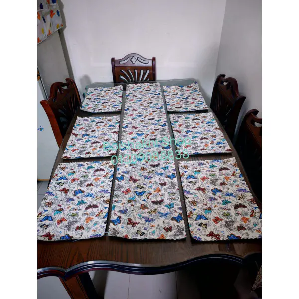 6 Pcs Table Mat + 1 Runner Set(squre shape